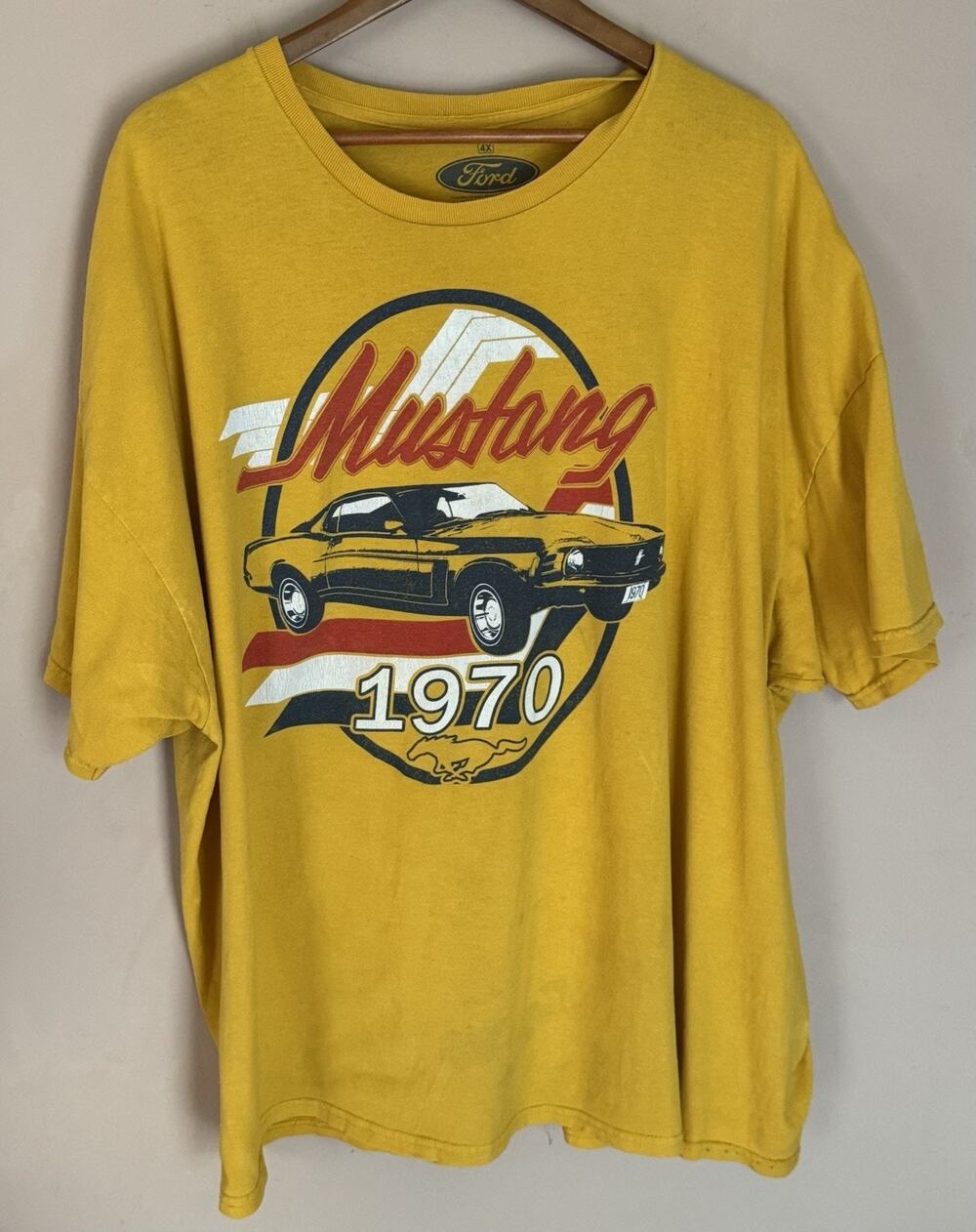 Ford Mustang Official Short Sleeve Yellow T-Shirt 4XL